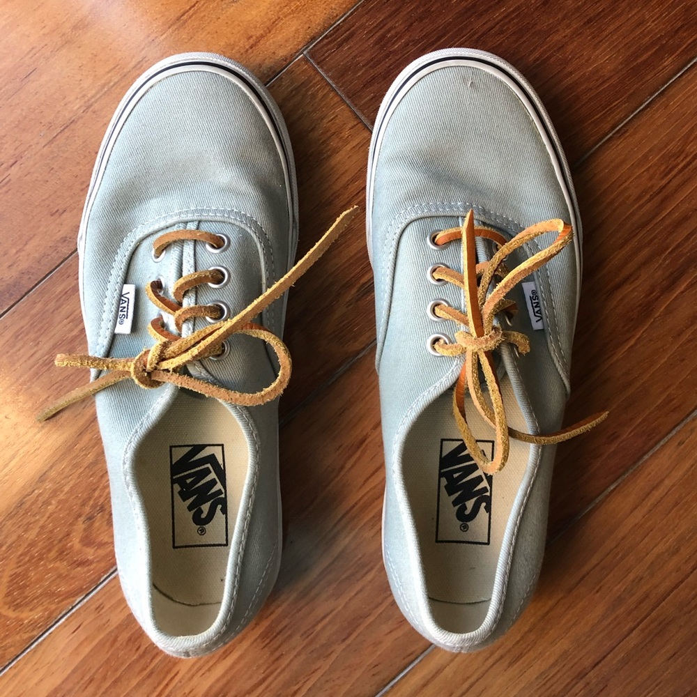 Madewell Light Gray Canvas Sneakers with Tan Laces